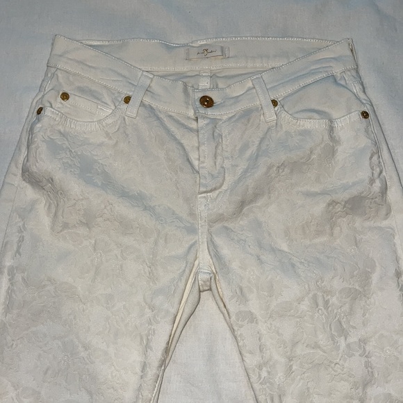 7 for All Mankind NWOT cream floral jeans - Picture 5 of 9
